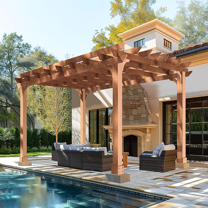 MUPATER Retratable Wooden Pergola Gazebo by MUPATERHome
