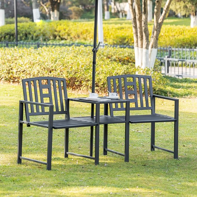 Outsunny Metal Garden Bench - Image 2