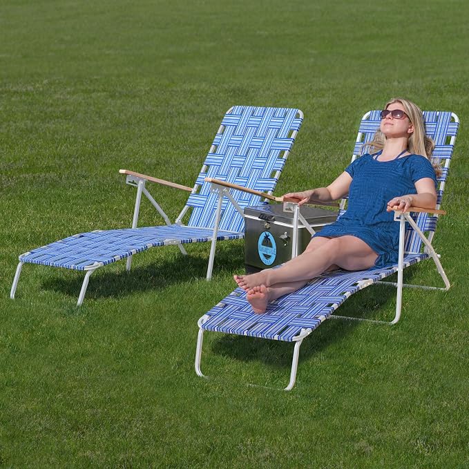 Camp & GO 4-Position Folding Web Lawn Chair Outdoor Lounger - Image 2