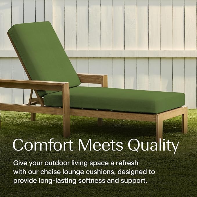 Honeycomb Outdoor Heritage Chaise 21.5 x 70, Textured Solid Artichoke Green - Image 2