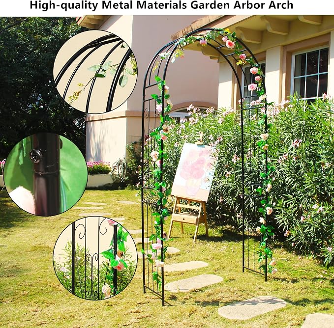 Metal Garden Arch, Wedding & Event Decoration, 94.5" H x 45.3" W Garden Arbor - Image 5
