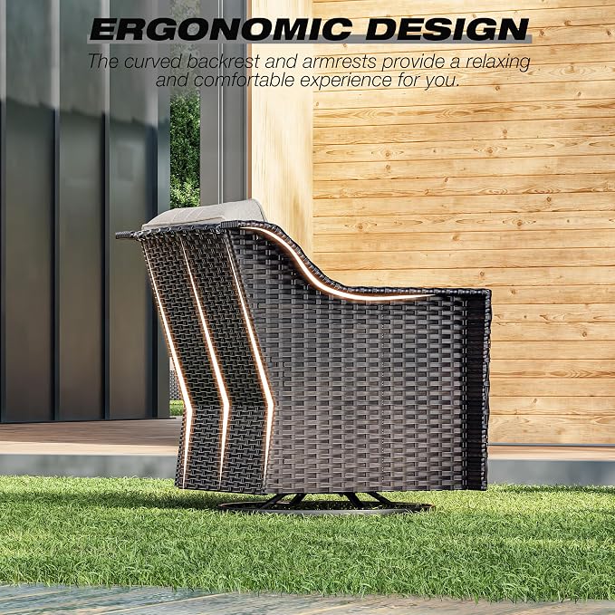 Joyside Wicker Patio Furniture Sets, 10 Pieces Upgraded Large Size Outdoor - Image 6