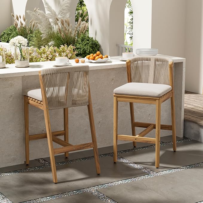 Christopher Knight Home Cuz Patio Barstool Set of 2, Outdoor Counter Height - Image 12