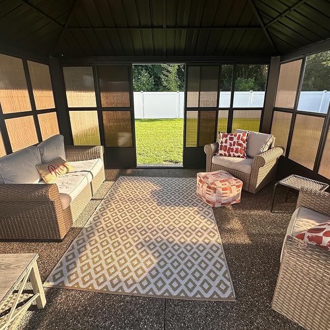 PURPLE LEAF 10' X 15' Enclosed Gazebo Outdoor Solarium Permanent Hardtop - Image 2