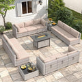 12-Seat Modern Outdoor Wicker Rattan Patio Furniture Set by MASIONBACKYARDS