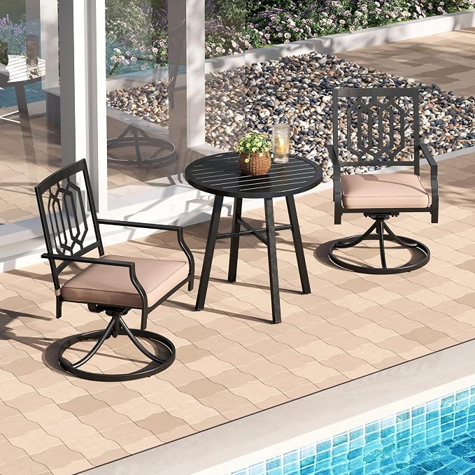 PHI VILLA 3 Piece Outdoor Bistro Set - Image 2