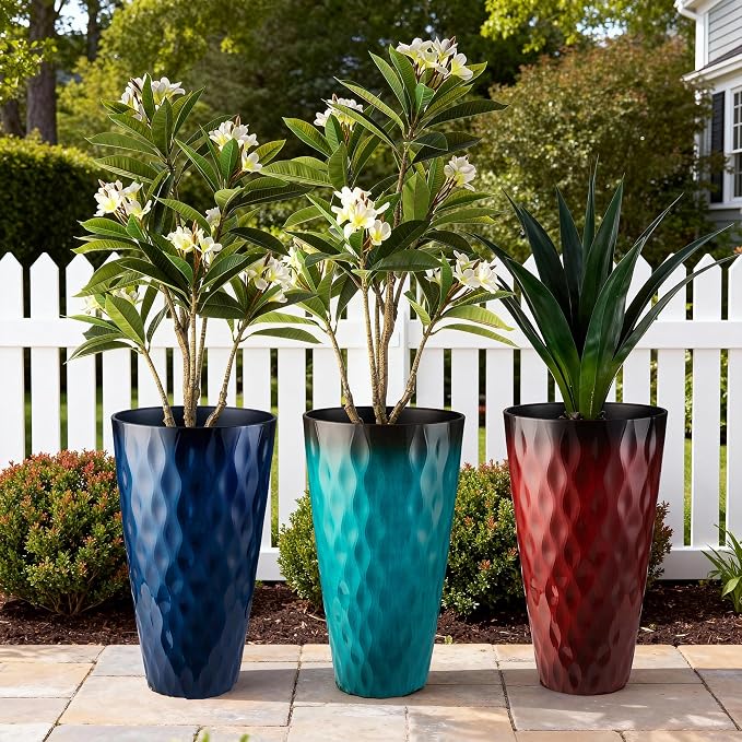 Glitzhome 23.75" H Tall Outdoor Planter, - Image 9