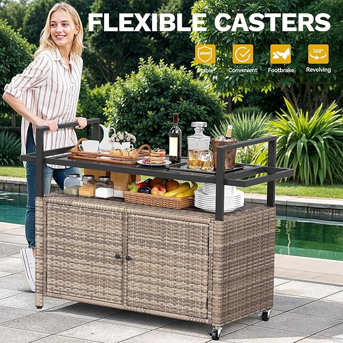 DWVO XL Outdoor Storage Cabinet, Patio Storage Table - Image 5