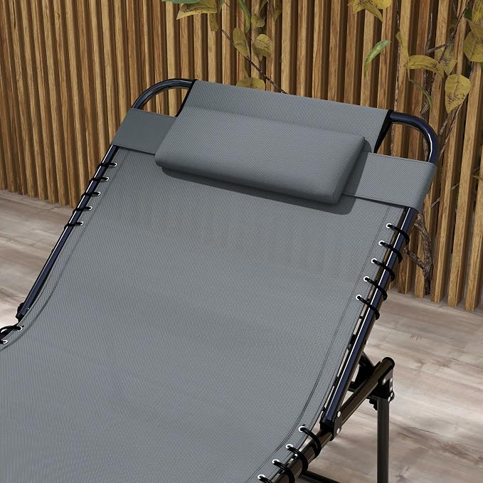 Outsunny 2 Piece Folding Chaise Lounge - Image 8