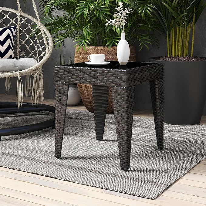 Kinfant Rattan Patio Side Table - Image 2