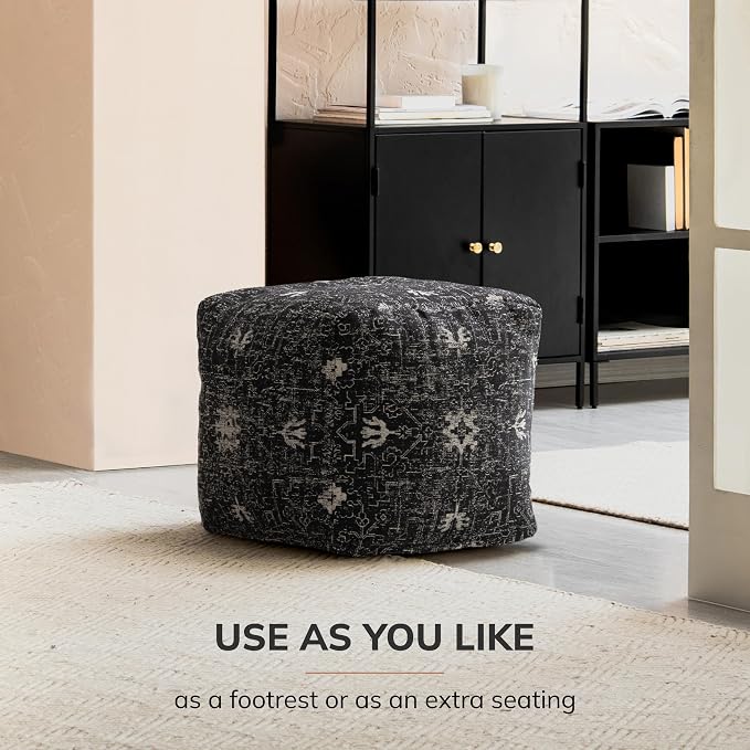 Anji Mountain 100% Handmade & Handcrafted Comfortable Home Décor Pouf Ottoman - Image 8