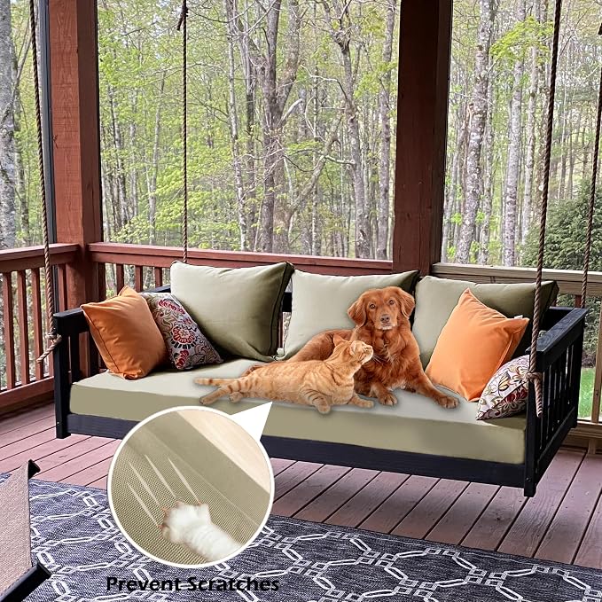 Twin Size Porch Swing Bed Mattress Cushion Cover, Waterproof Outdoor Daybed - Image 4