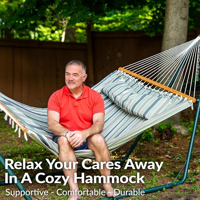 Sunnydaze Quilted Outdoor Hammock - Image 4