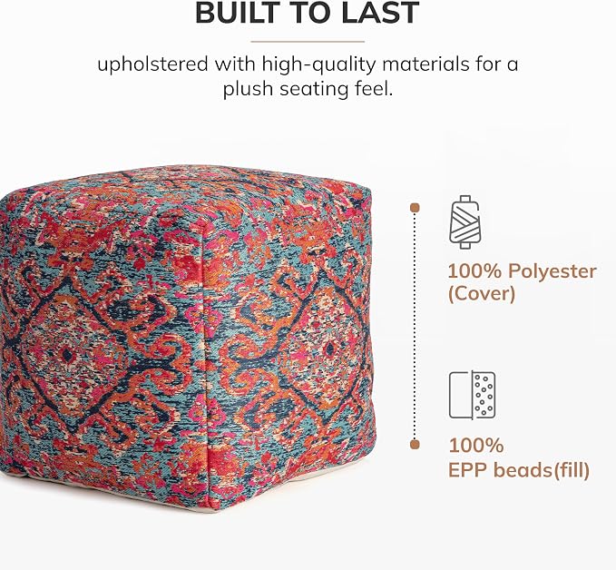 Anji Mountain 100% Handmade & Handcrafted Comfortable Home Décor Pouf Ottoman - Image 4