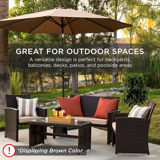 Best Choice Products 4-Piece Outdoor Wicker Patio Conversation Furniture Set - Image 6