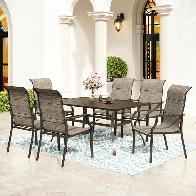7 Piece Patio Dining Sets for 6, Outdoor Table and Chairs Set - Image 2