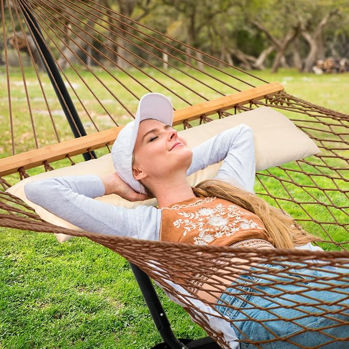 SUNCREAT Portable Hammock with Stand, Heavy Duty Standing Hammock, 450 lbs - Image 2