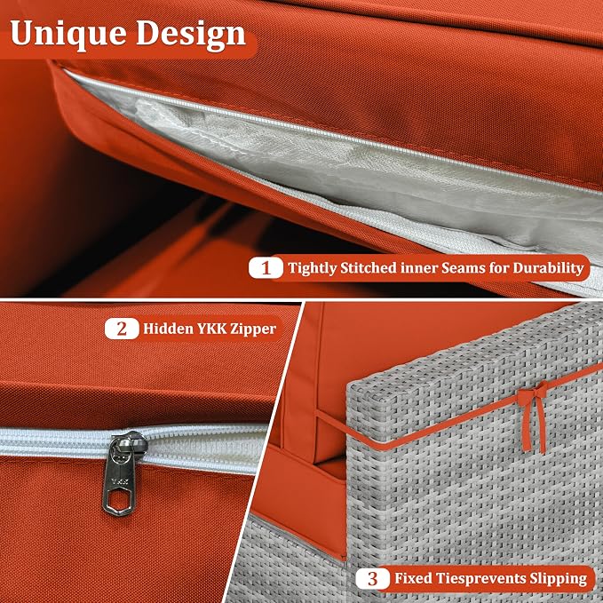 14 Pcs Outdoor Cushion Covers Patio Cushion Slipcovers Replacement Splash Proof - Image 4