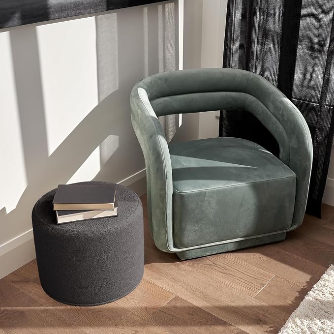 ZICOTO Beautiful Boucle Pouf Ottoman and Foot Rest - Image 4