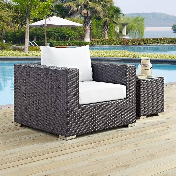 Modway Convene Wicker Rattan Outdoor Patio Arm Chair - Image 2