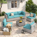 6-Seat Modular Patio Furniture Set – Outdoor Wicker Sectional Sofa by MASIONBACKYARDS
