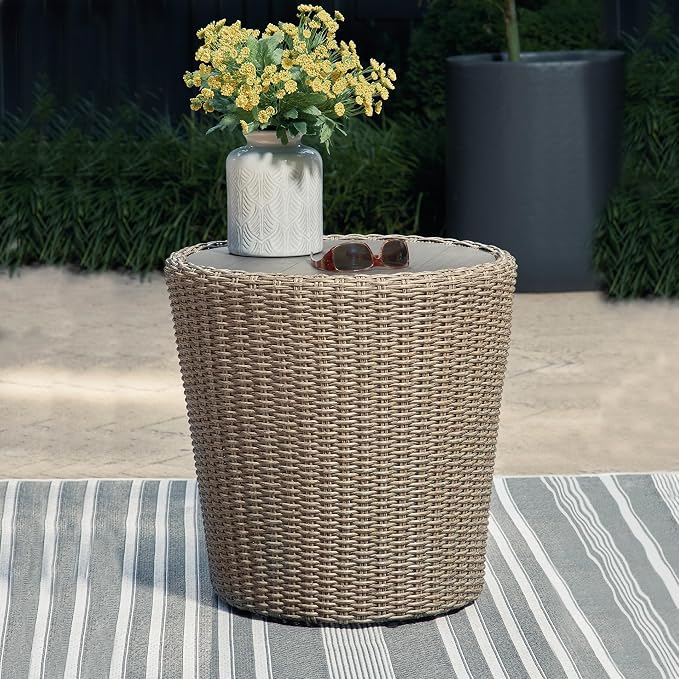 Signature Design by Ashley Danson Bohemian Outdoor End Table, Light Brown - Image 2