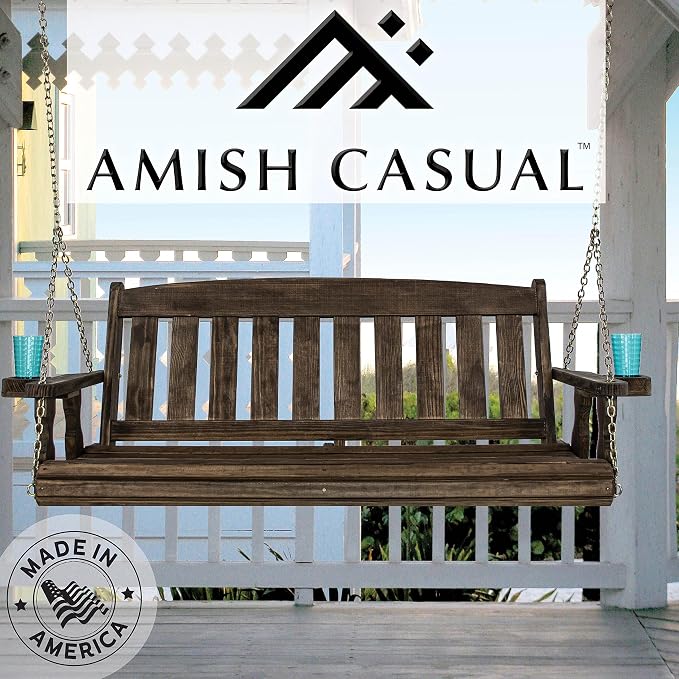 Amish Casual Heavy Duty 800 Lb Mission Treated Porch Swing - Image 4