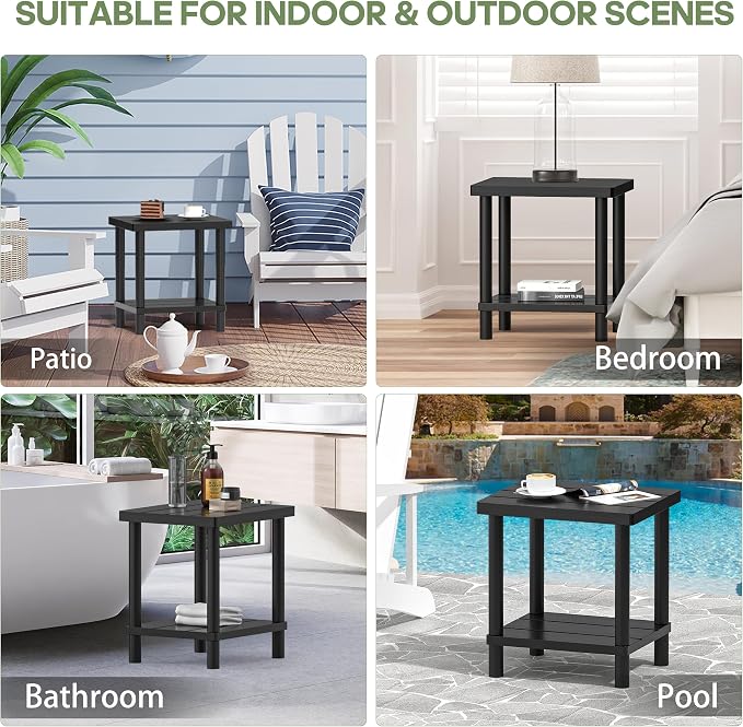 Outdoor Side Table, 2-Tier Small Outdoor Table - Image 7