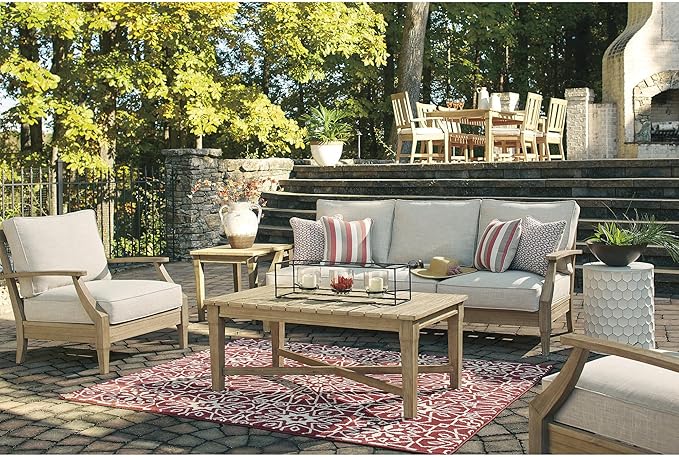 Signature Design by Ashley Clare View Outdoor Patio Sofa, 4 Throw Pillows - Image 4