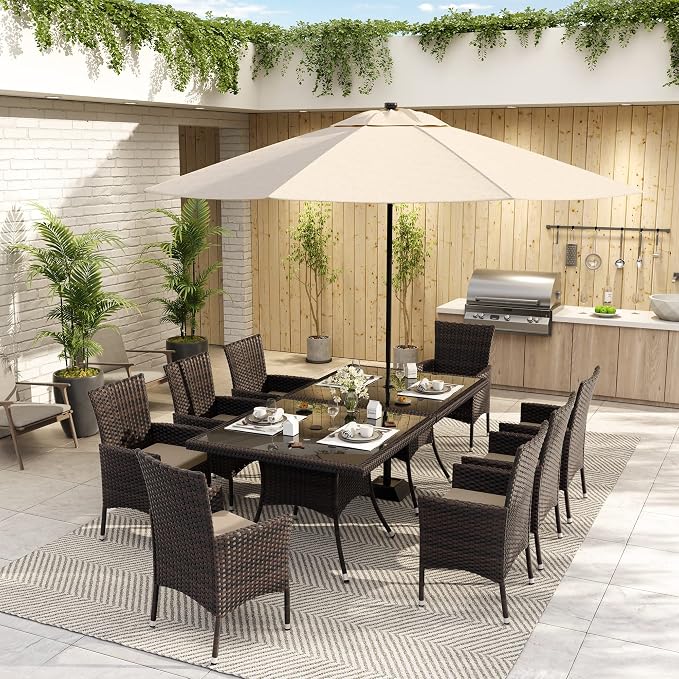 ALAULM 10 Piece Outdoor Patio Dining Set - Image 2