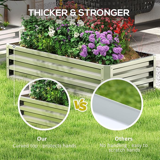 Outsunny Galvanized Raised Garden Bed, - Image 6