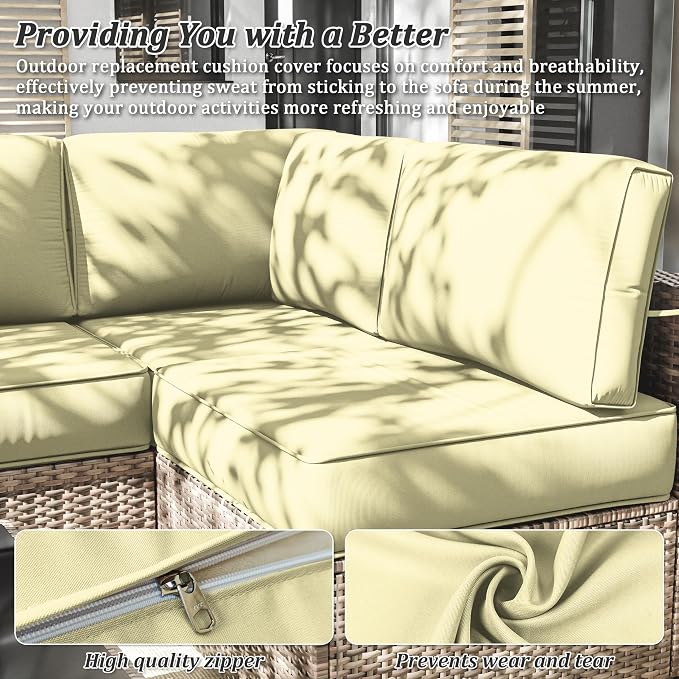 14 Pcs Outdoor Cushion Slipcovers Outdoor Patio Cushion Covers Replacement - Image 3