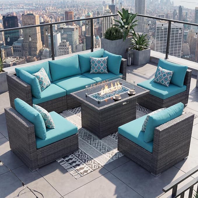 NICESOUL 7 Piece Large Modern Patio Furniture Set - Image 2