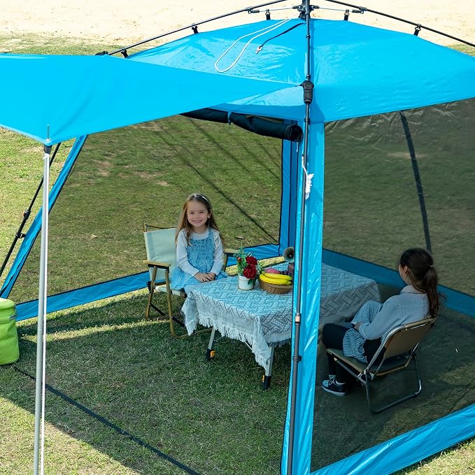 Pop Up Screen House Gazebo 8.2'x8.2'x75'', 4-6 Person Portable Screen Room - Image 6
