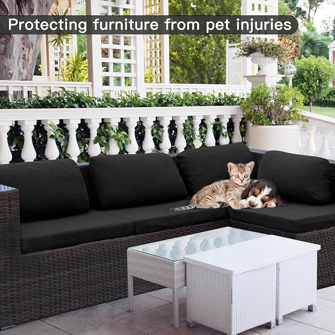 8Pcs Outdoor Cushion Covers, Patio Cushion Covers, Stretch Elastic Slipcovers - Image 3