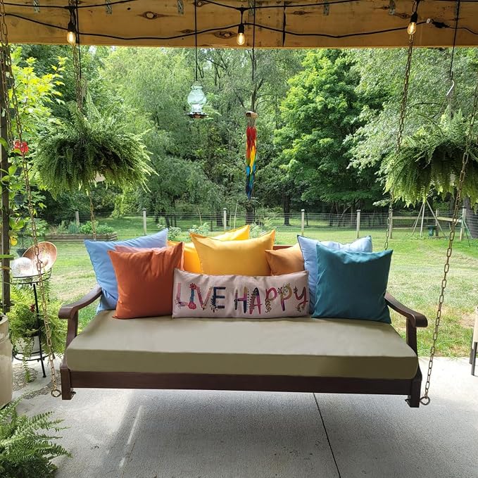Twin Size Porch Swing Bed Mattress Cushion Cover, Waterproof Outdoor Daybed - Image 6