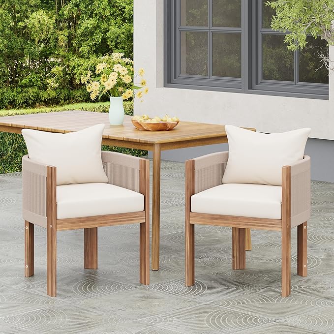 Christopher Knight Home Matera Dining Chair Set of 2, Acacia Wood Outdoor - Image 4