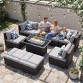 NICESOUL 29.3'' High Back Outdoor Patio Conversation Set by NICESOUL