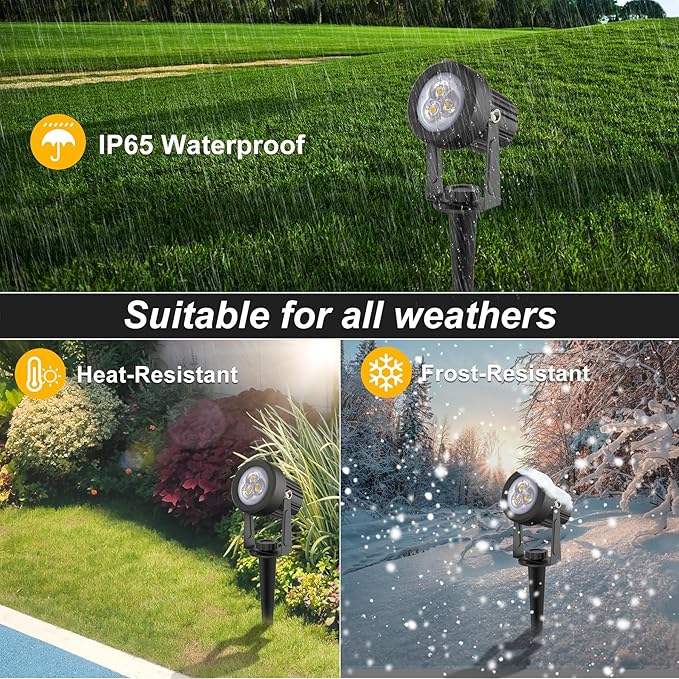 Solar Spot Lights Outdoor, Solar Landscape Spotlights IP65 Waterproof 9.8ft - Image 7