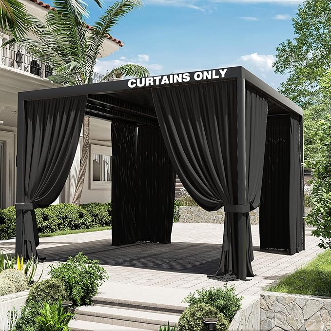 Gazebo Universal Replacement Privacy Curtain, 4-Panels Sidewall Curtains by WelcometoKimunukStore