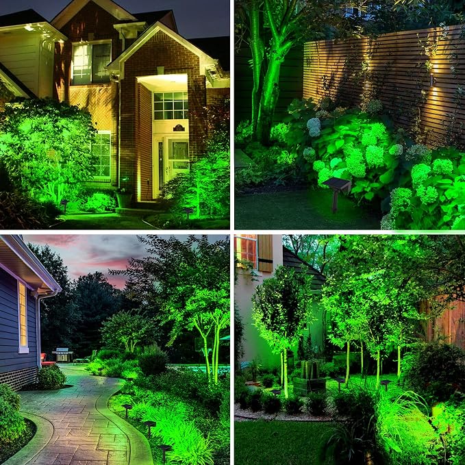 T-SUN Green Solar Spot Lights Outdoor 4 Pack, 49 LED 2 Lighting Modes, IP65 - Image 8