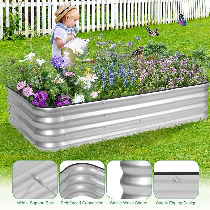1MORE Raised Garden Bed -5X3X1 Galvanized Planter Box - Image 7