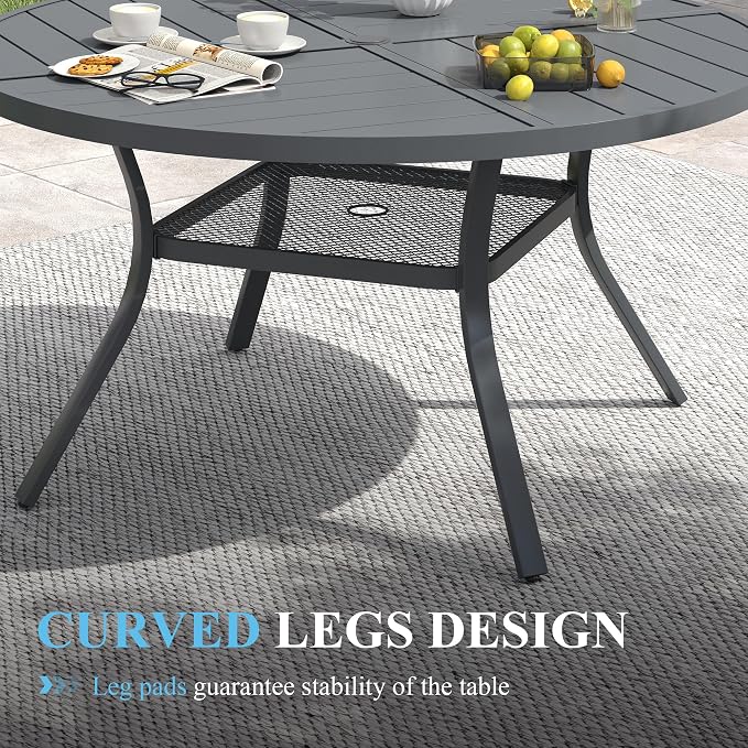 VICLLAX Patio Table and Chair Set of 4, All Weather Metal Round Outdoor Dining - Image 6