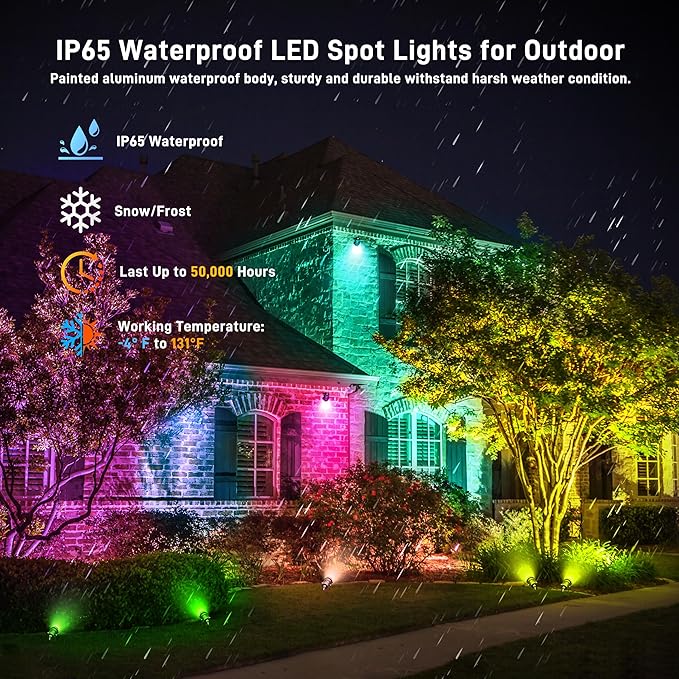 Christmas Landscape Lights 12W RGBW Outdoor Spot Lights - Image 3