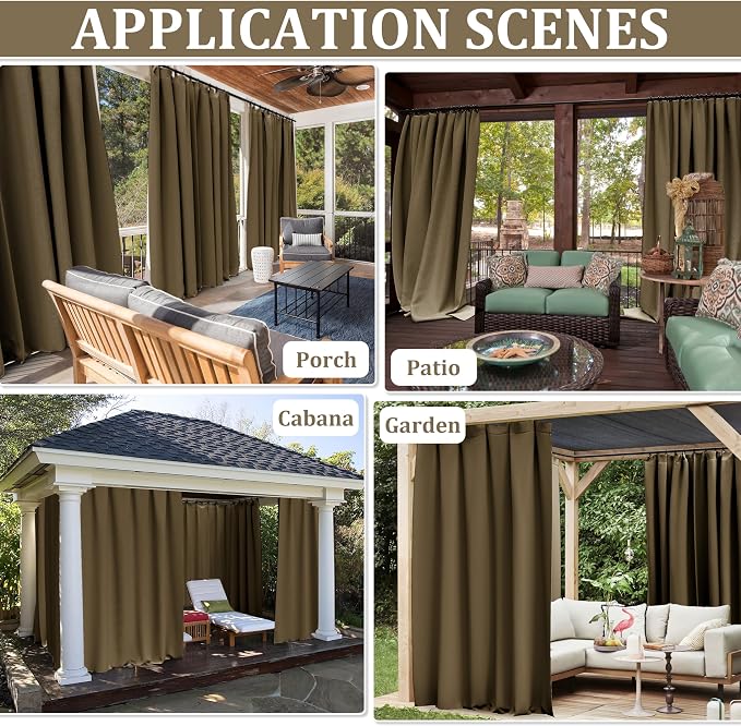 Gazebo Universal Replacement Privacy Curtain, 4-Panels Sidewall Curtains - Image 7