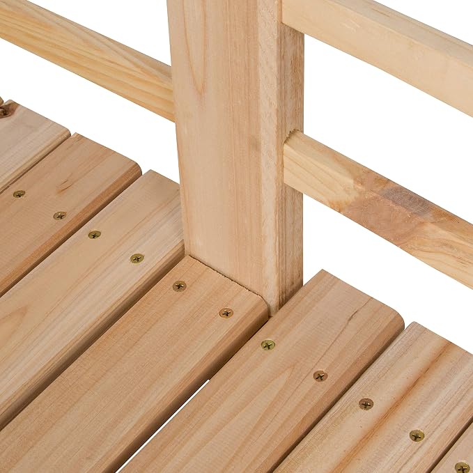 Shine Company 4981N 5 Ft. Cedar Wood Garden Bridge - Image 4