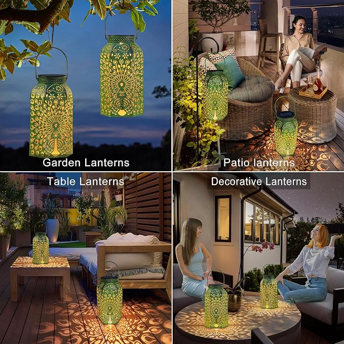 Homeimpro Solar Outdoor Lanterns Waterproof Peacock Gardening Gifts - Image 3