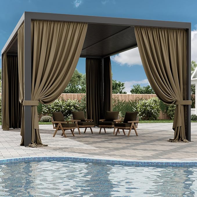 Gazebo Universal Replacement Privacy Curtain, 4-Panels Sidewall Curtains - Image 6
