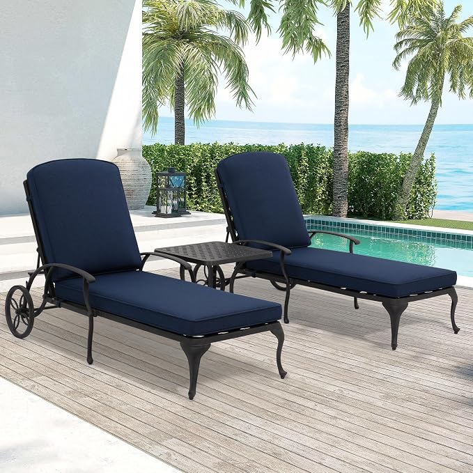 Chaise Lounge Chair Outdoor- Patio Pool Chairs Tanning Lounges by Villeston