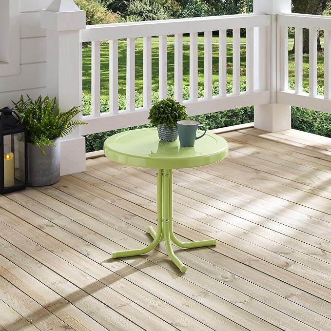 Crosley Furniture Griffith Weather Resistant Retro Metal Outdoor Side Table - Image 12